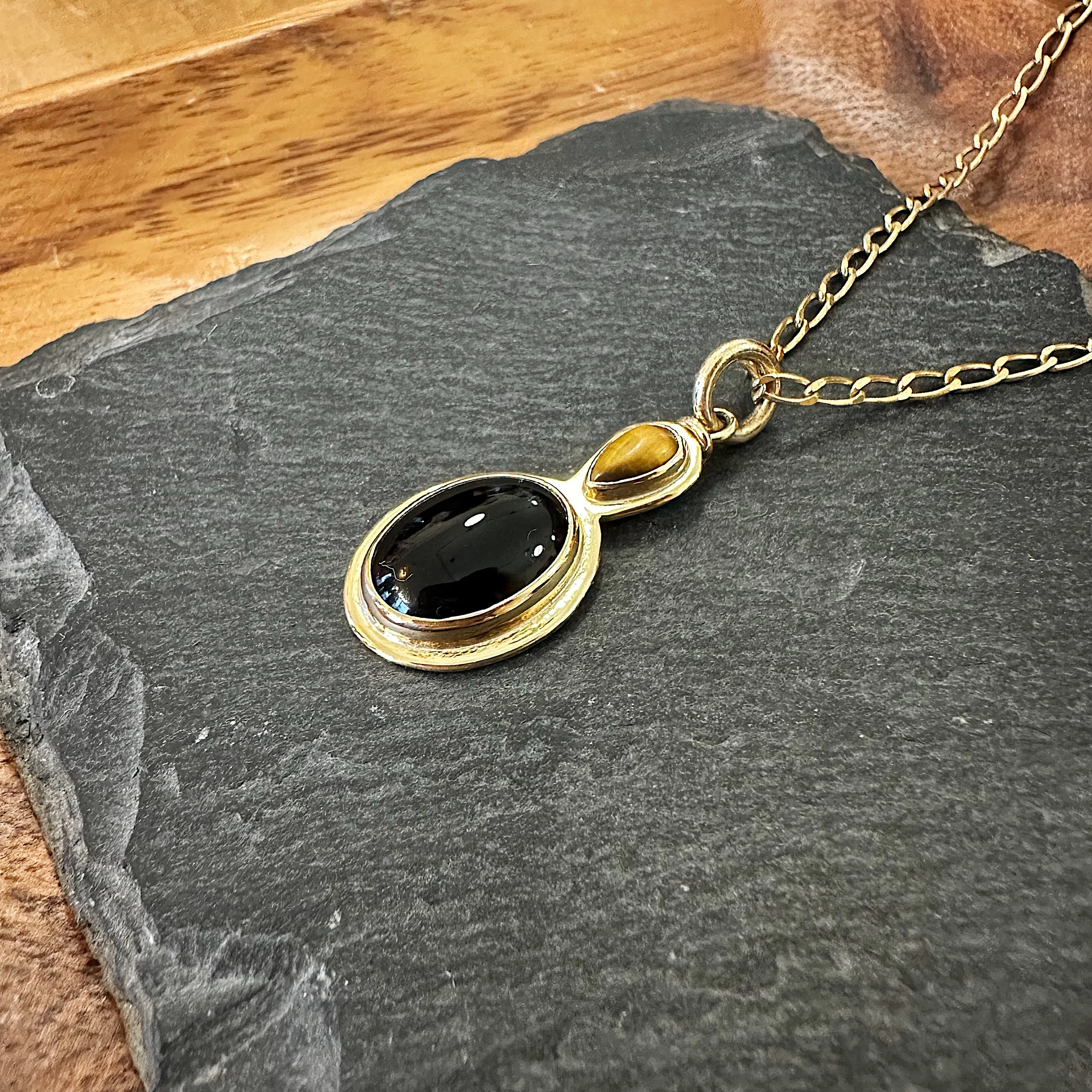 Lissa Bowie // OOAK Onyx Brass Necklace