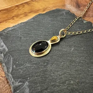 Lissa Bowie // OOAK Onyx Brass Necklace
