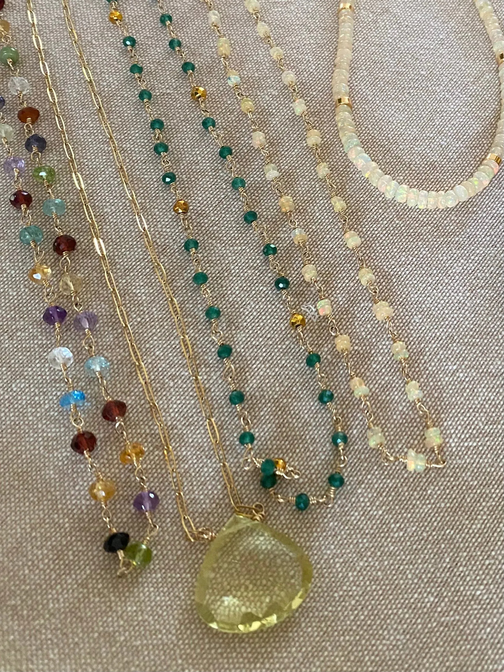 Long Gemstone Necklace - Dana