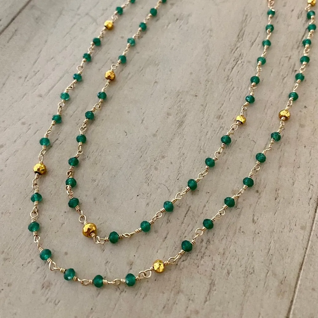 Long Gemstone Necklace - Dana