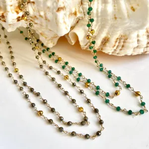 Long Gemstone Necklace - Dana
