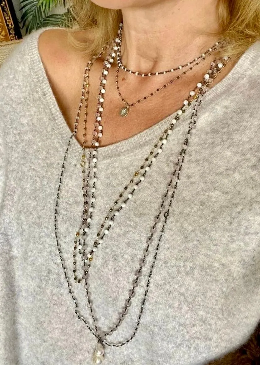 Long Gemstone Necklace - Dana