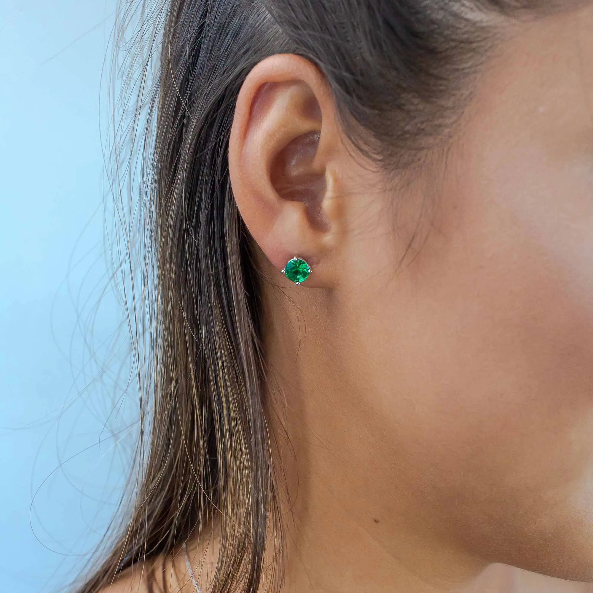 May Birthstone Earrings - Emerald