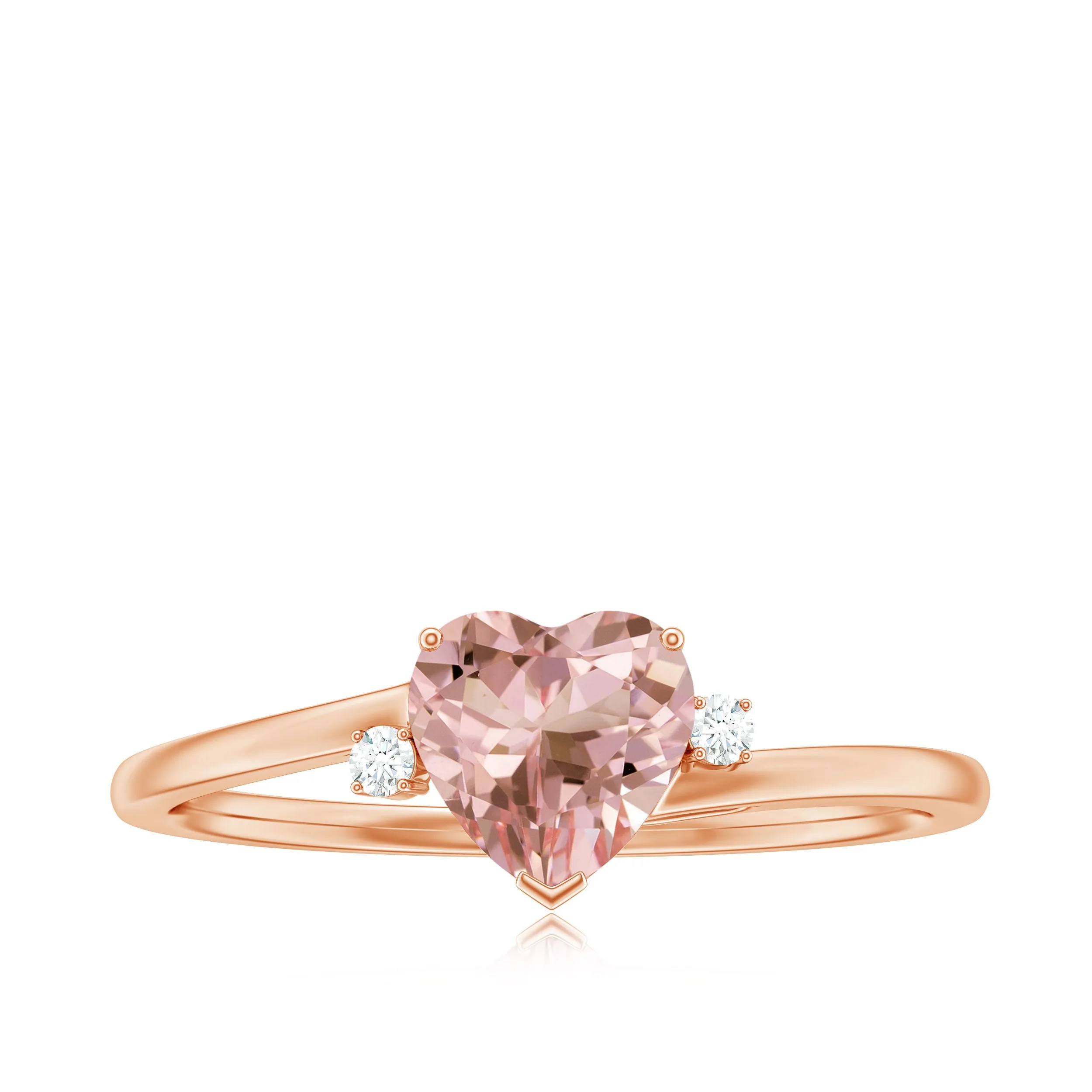 Morganite Heart Engagement Ring with Diamond
