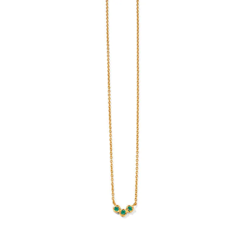 Orion Necklace, Green Onyx, Gold