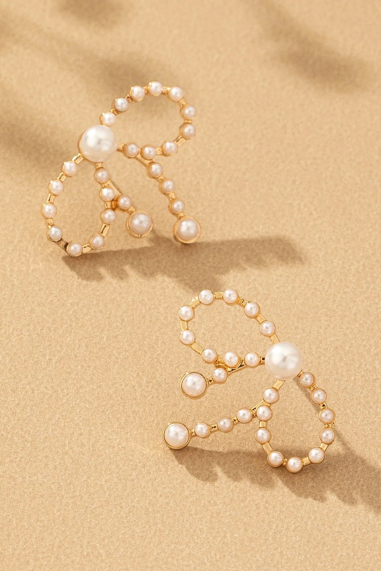Pearled Grace Bow Earrings