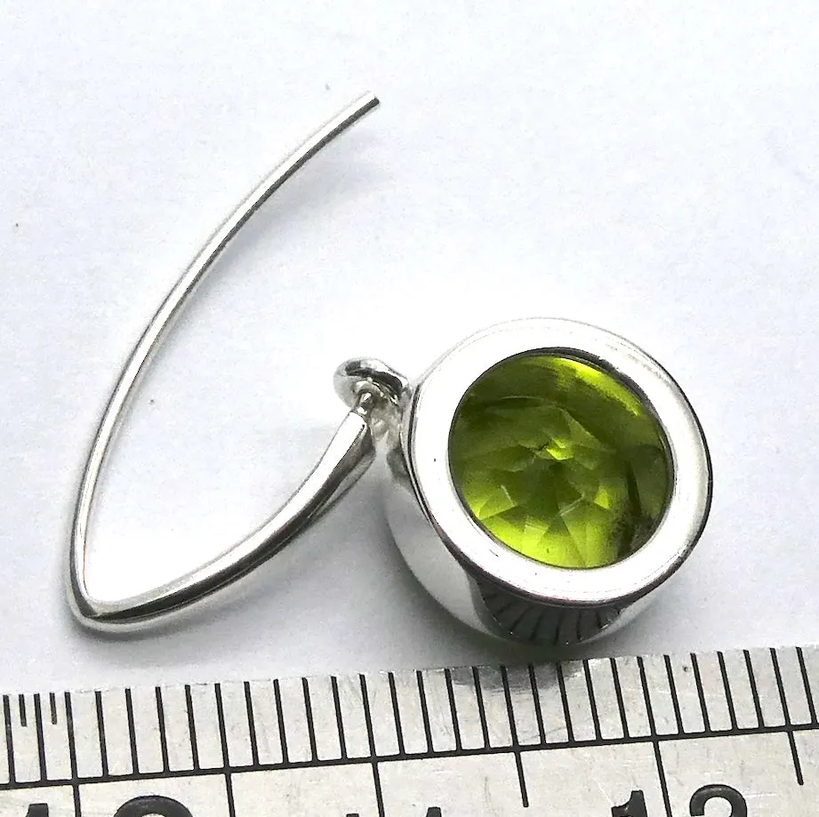 Peridot Earring, Faceted Rounds, 925 Sterling Silver,  p1