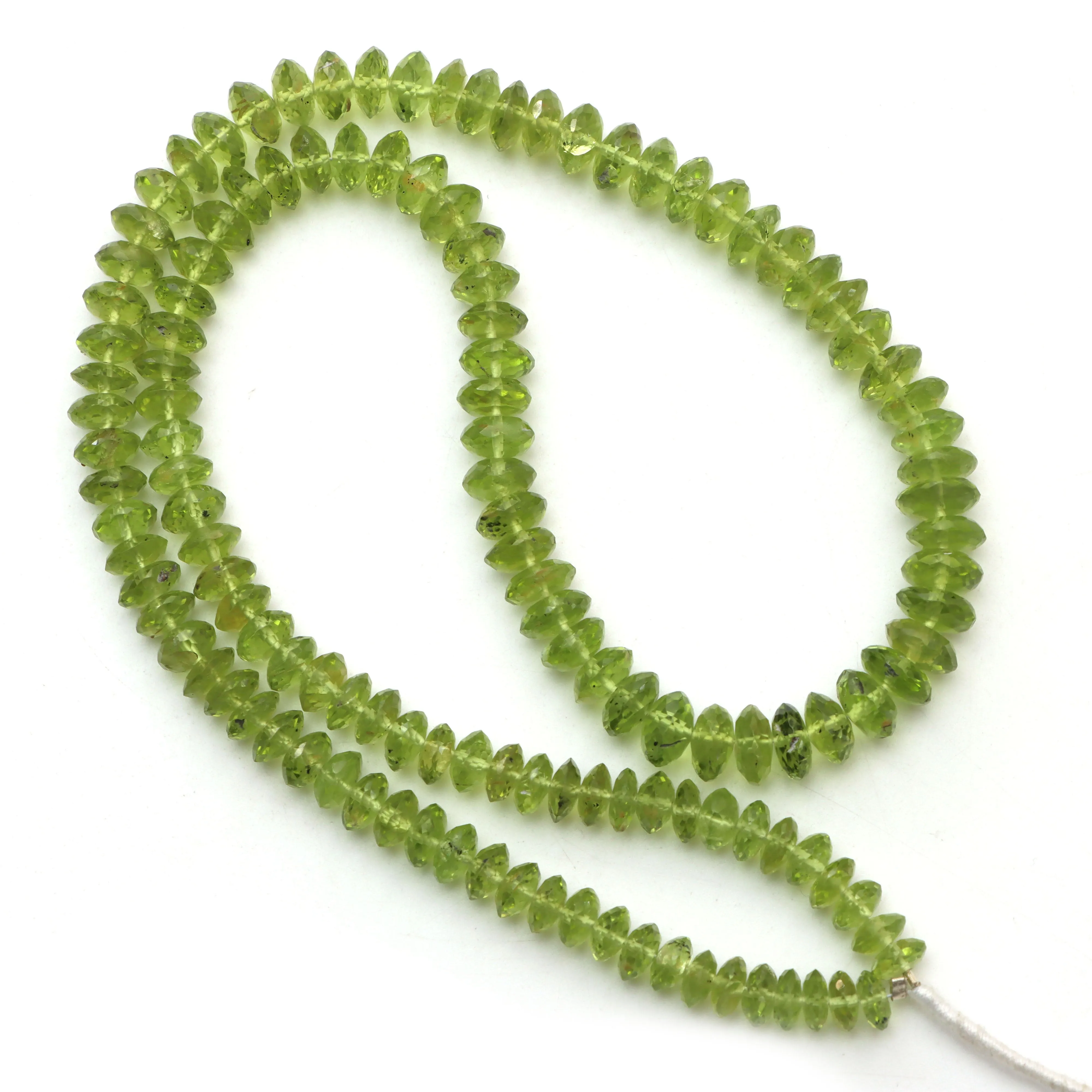 Peridot faceted saucer beads, 6 mm to 8 mm, Faceted peridot beads, Saucer shape peridot, Green peridot, 18 inch strand, Price per strand
