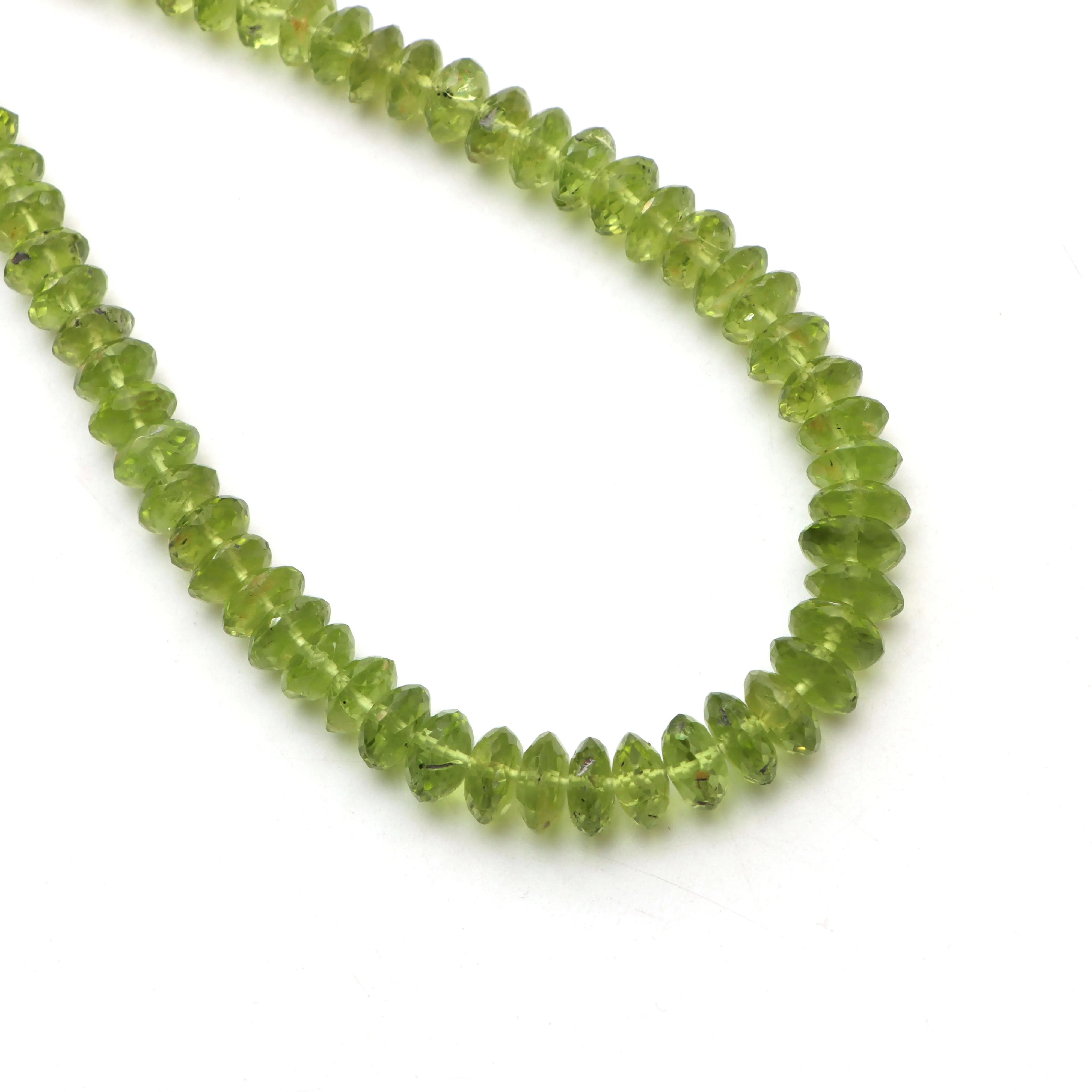 Peridot faceted saucer beads, 6 mm to 8 mm, Faceted peridot beads, Saucer shape peridot, Green peridot, 18 inch strand, Price per strand