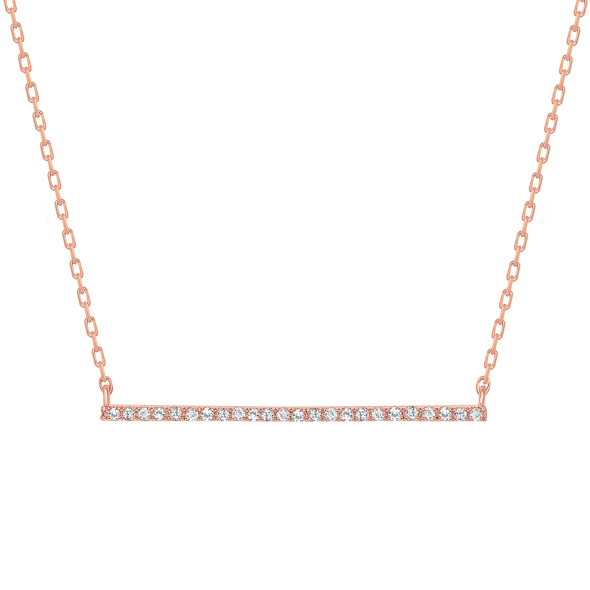 Round Diamond Bar Necklace
