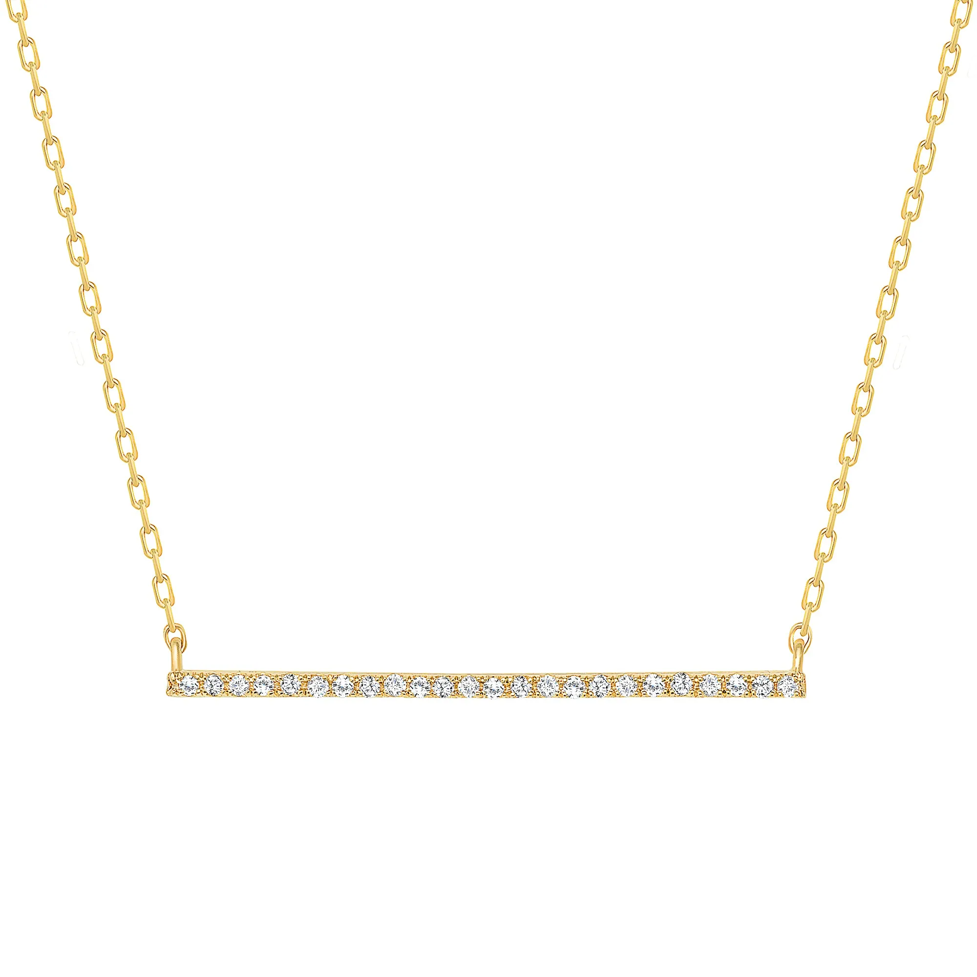 Round Diamond Bar Necklace