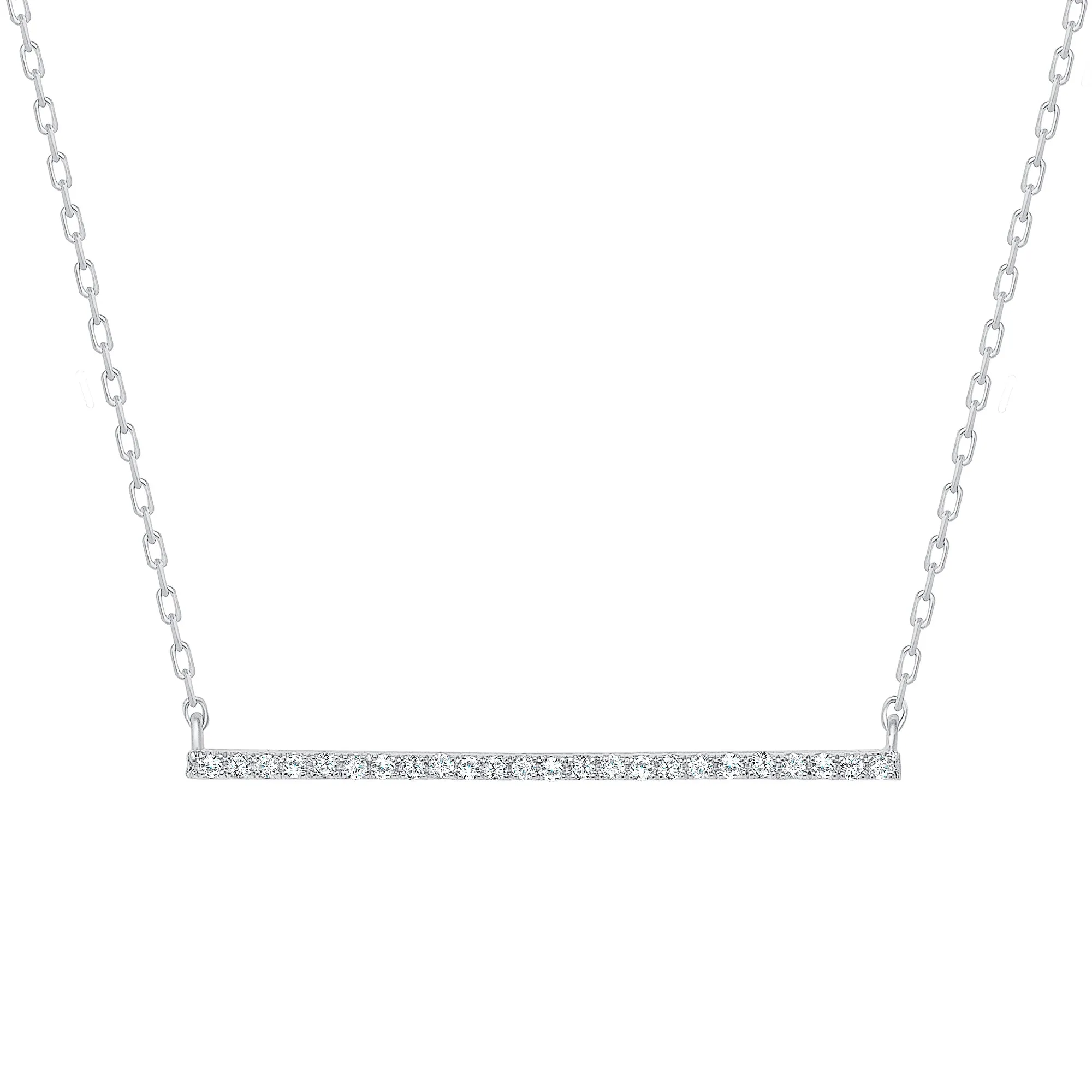Round Diamond Bar Necklace