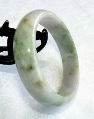 Sale-Hues of Lavender Burmese Jadeite Jade Grade A Bangle Bracelet 57mm  Certificate (656)
