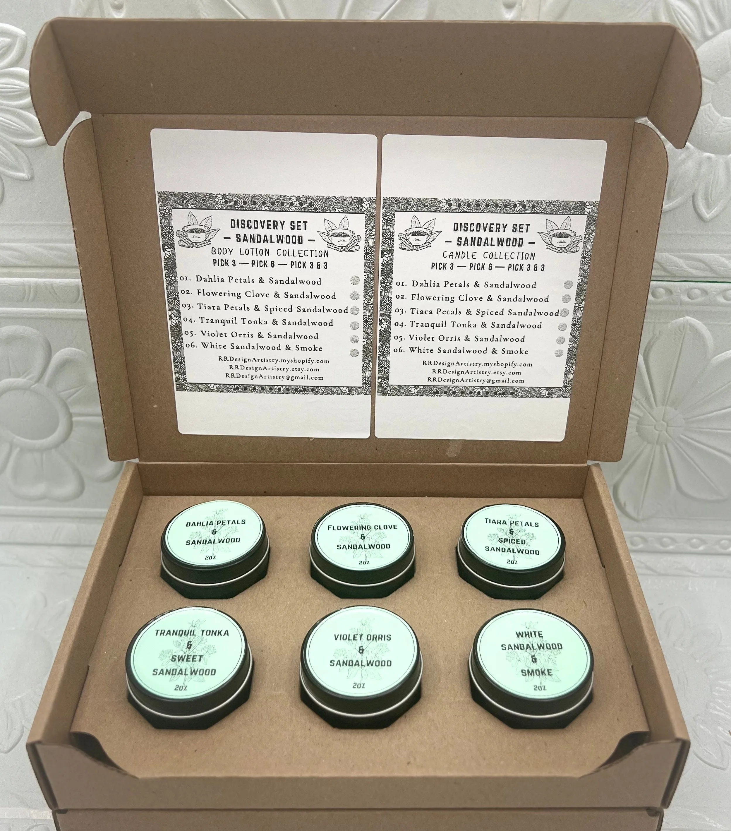 Sandalwood Candle & Body Lotion Bundle Gift Set