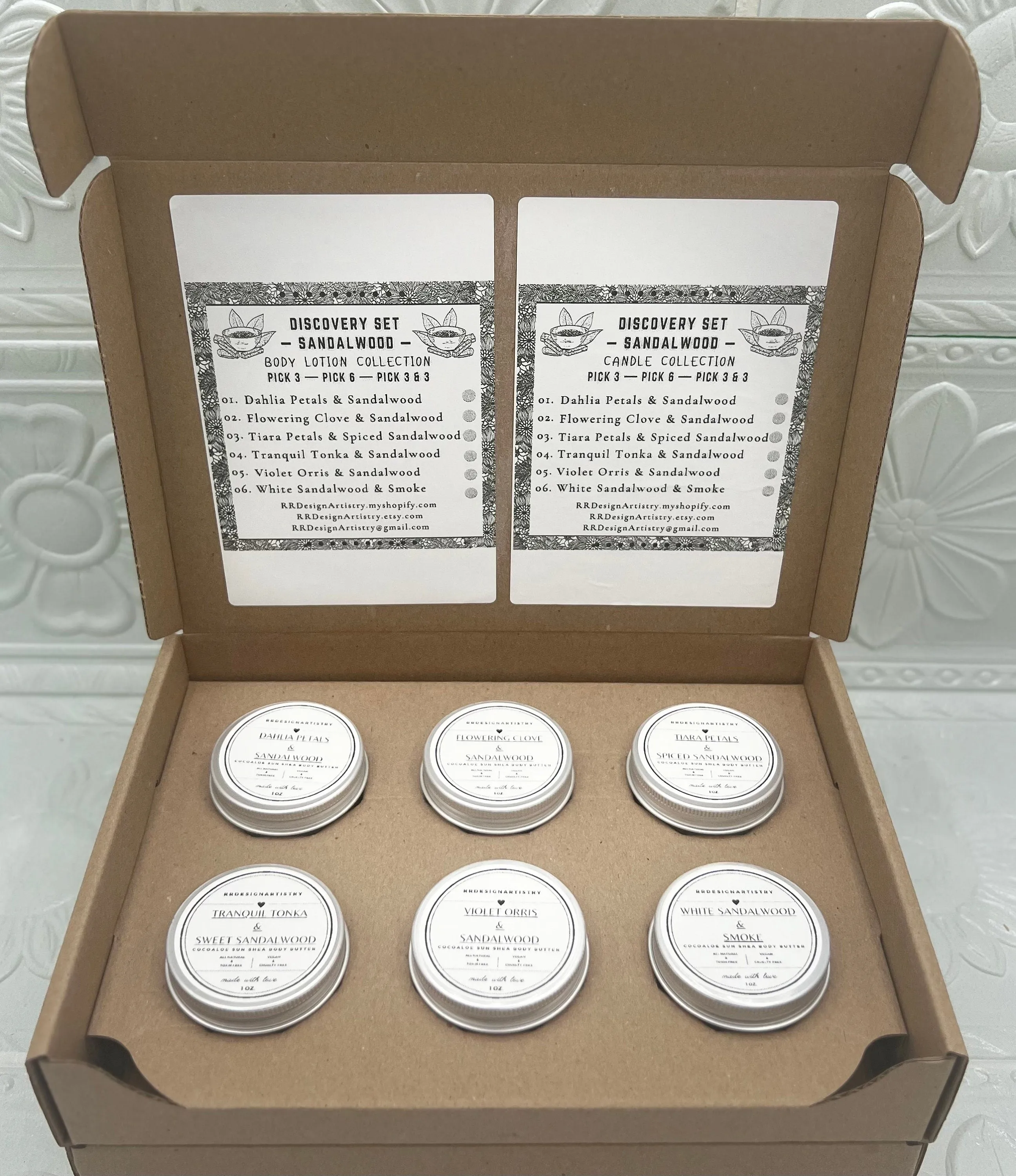 Sandalwood Candle & Body Lotion Bundle Gift Set
