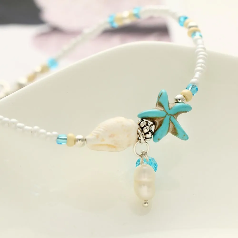 Shell Anklet Beads Starfish Anklets For Women Fashion Vintage Handmade Foot Jewelry