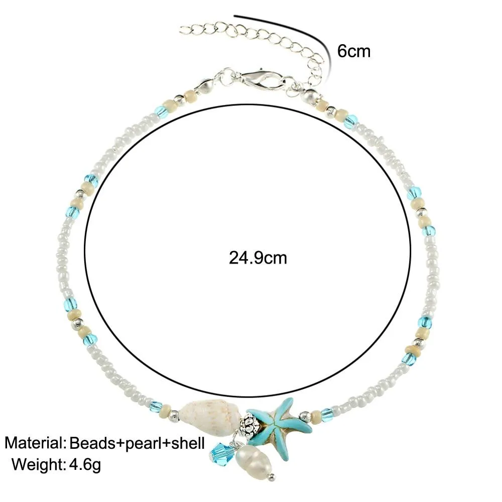 Shell Anklet Beads Starfish Anklets For Women Fashion Vintage Handmade Foot Jewelry