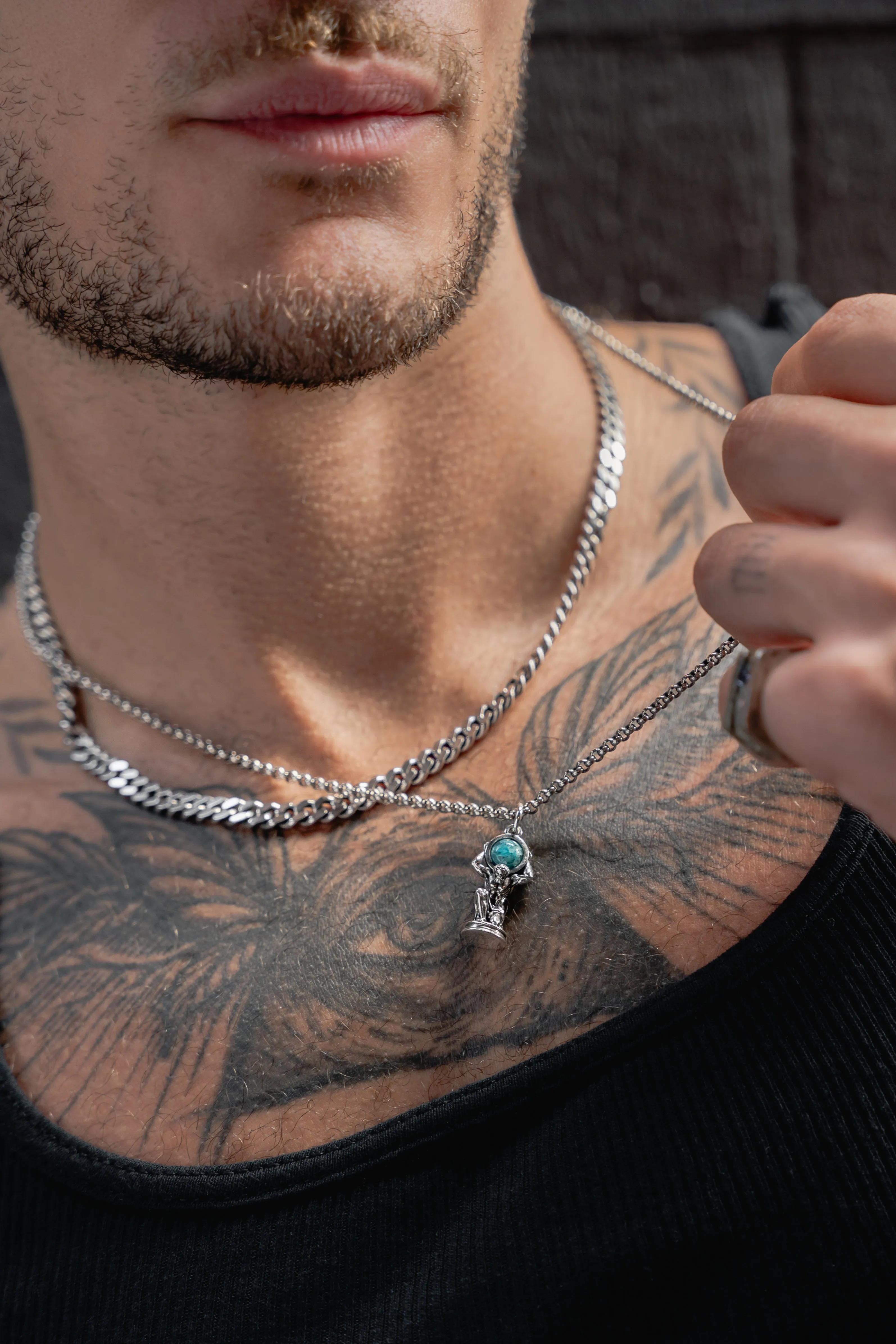 Silver Gemstone Pendant - ATLAS