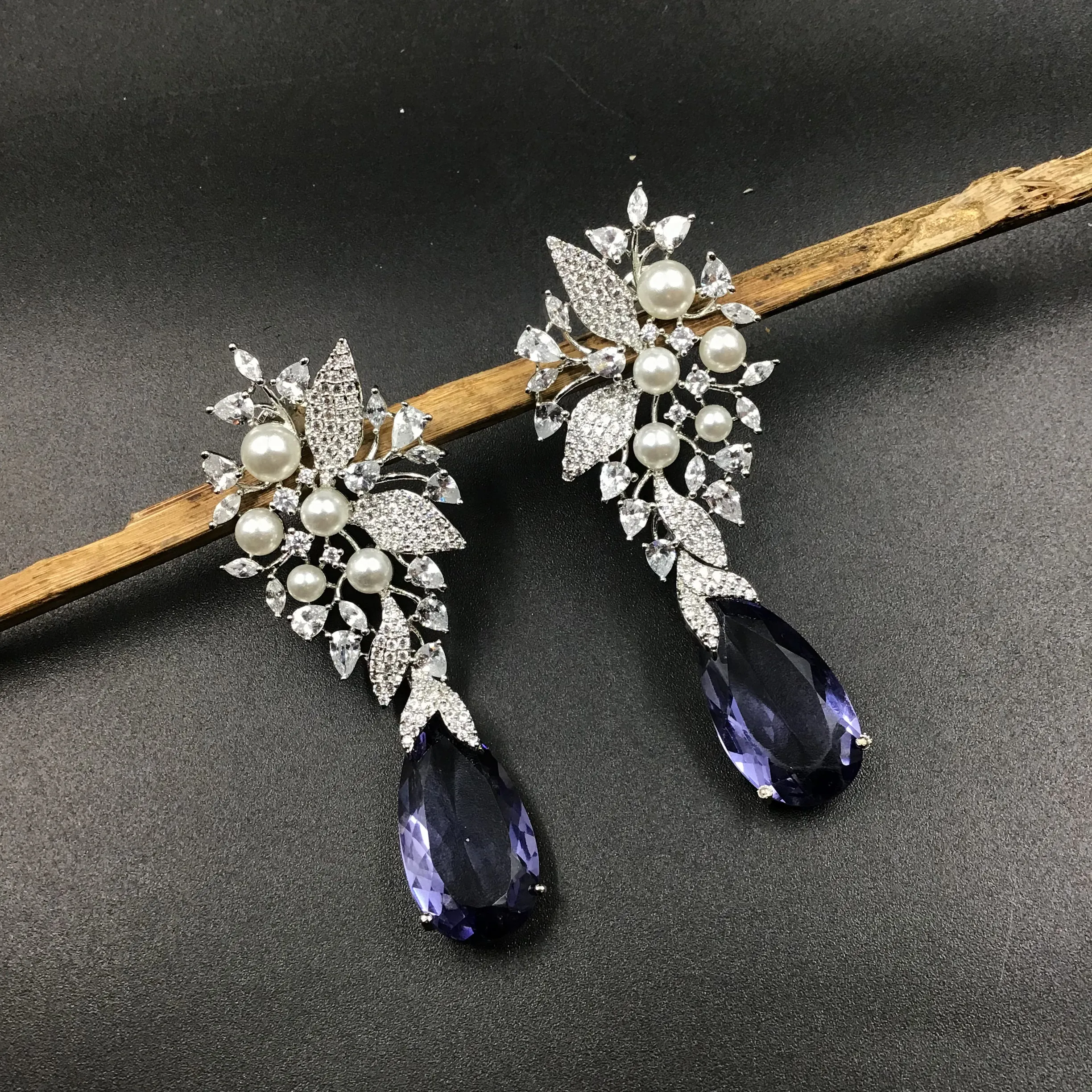 Silver Polish Zircon/AD Earring 6693-69