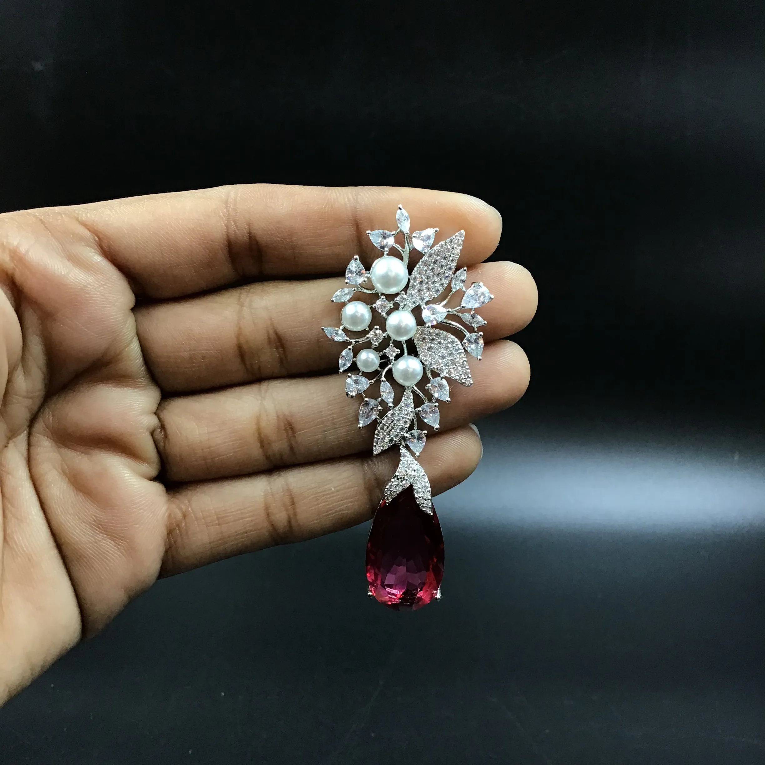 Silver Polish Zircon/AD Earring 6693-69