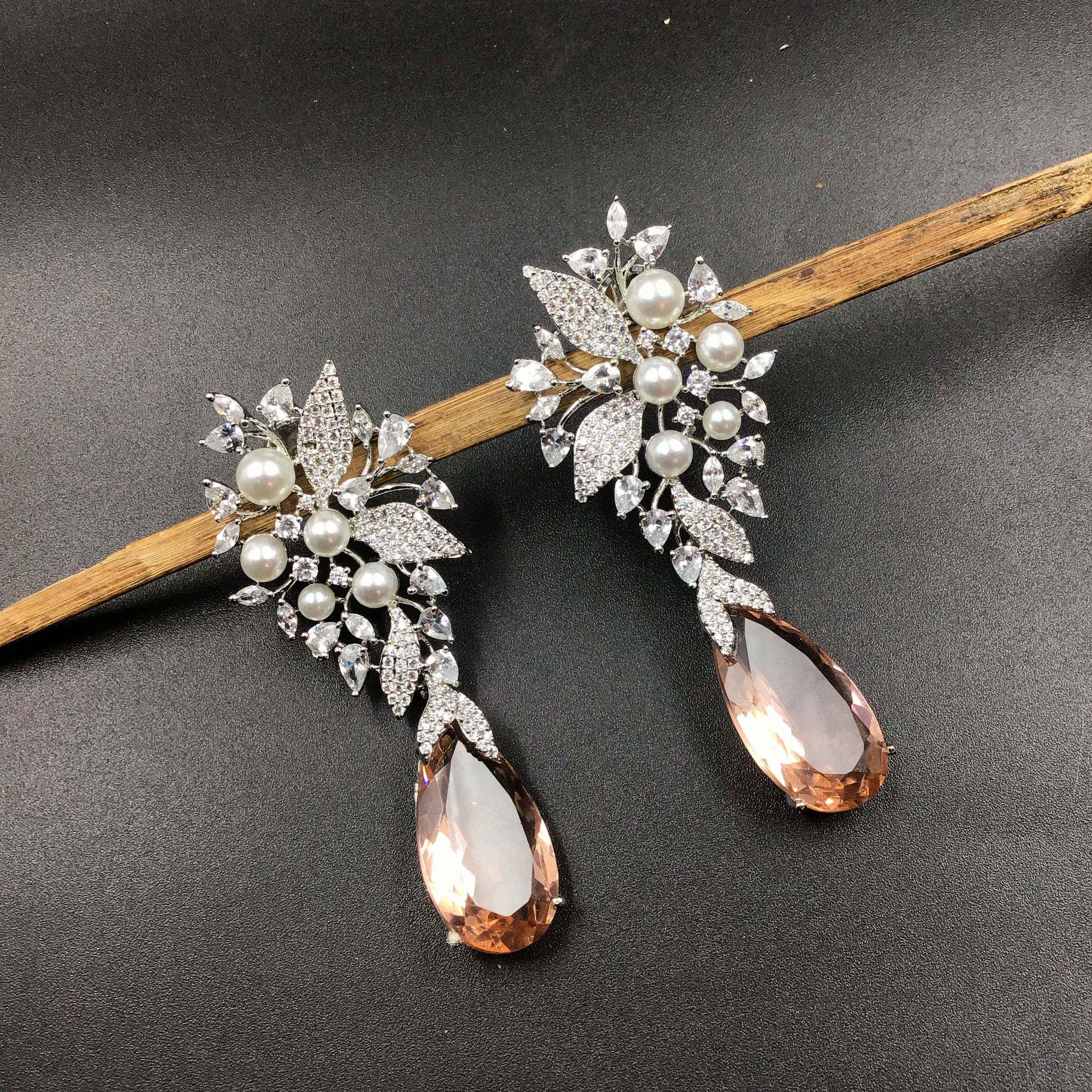 Silver Polish Zircon/AD Earring 6693-69