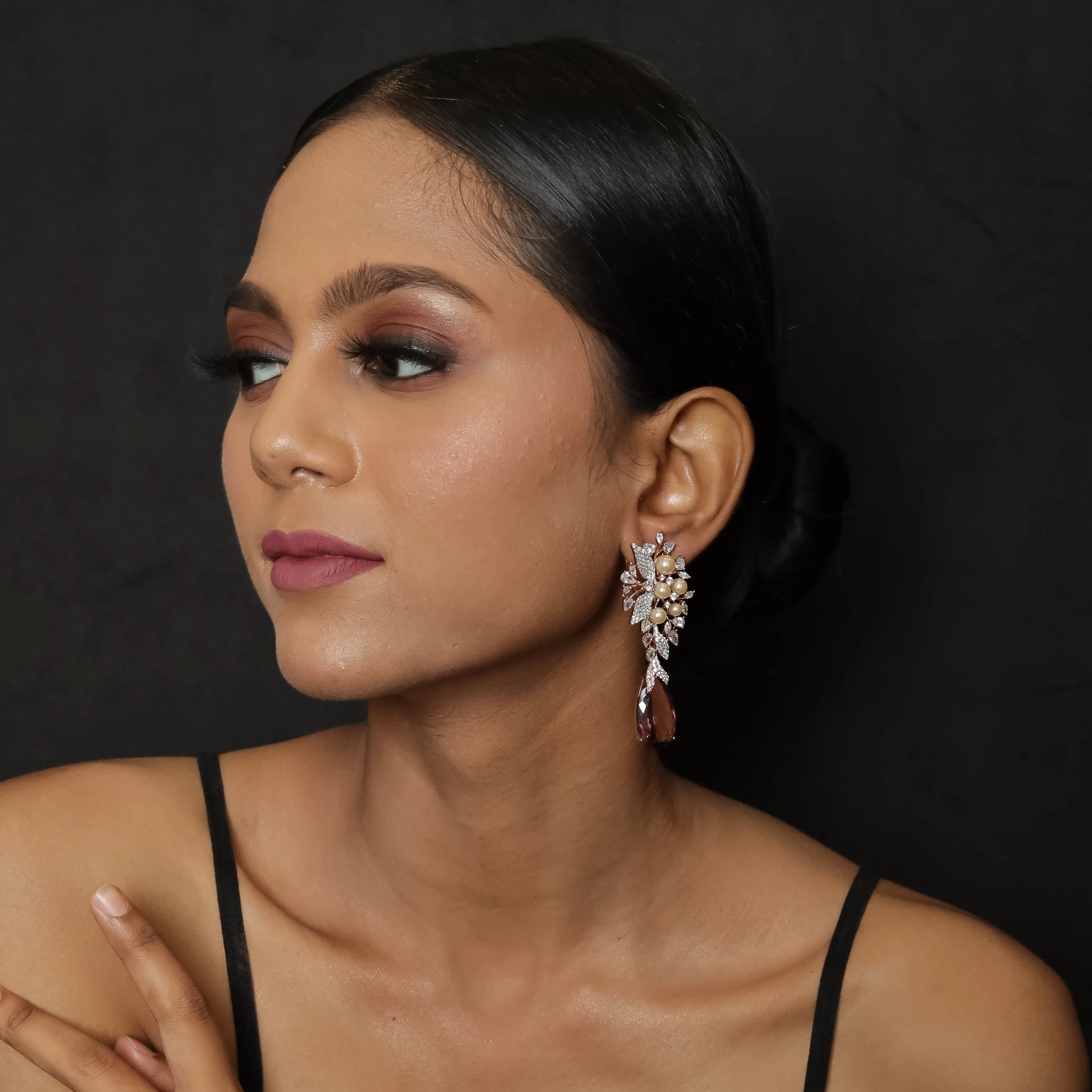 Silver Polish Zircon/AD Earring 6693-69
