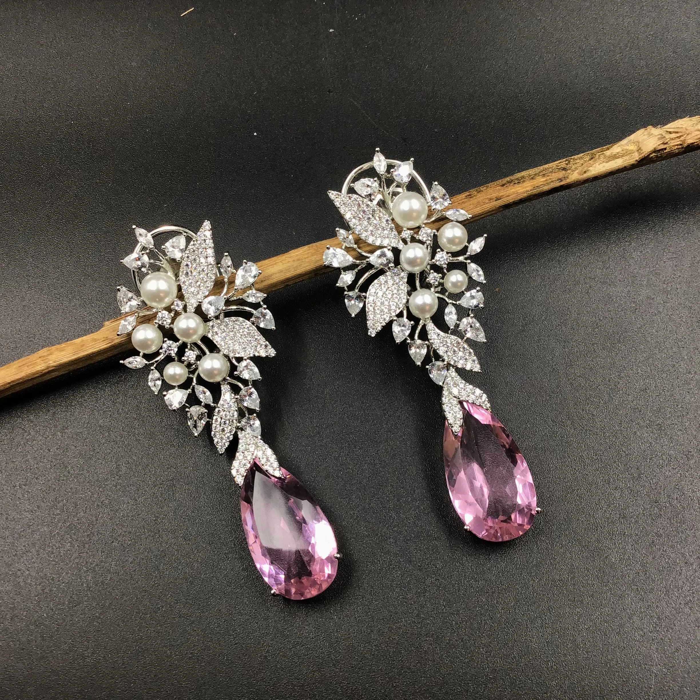 Silver Polish Zircon/AD Earring 6693-69
