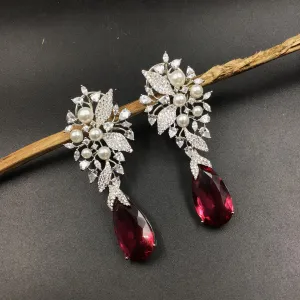 Silver Polish Zircon/AD Earring 6693-69