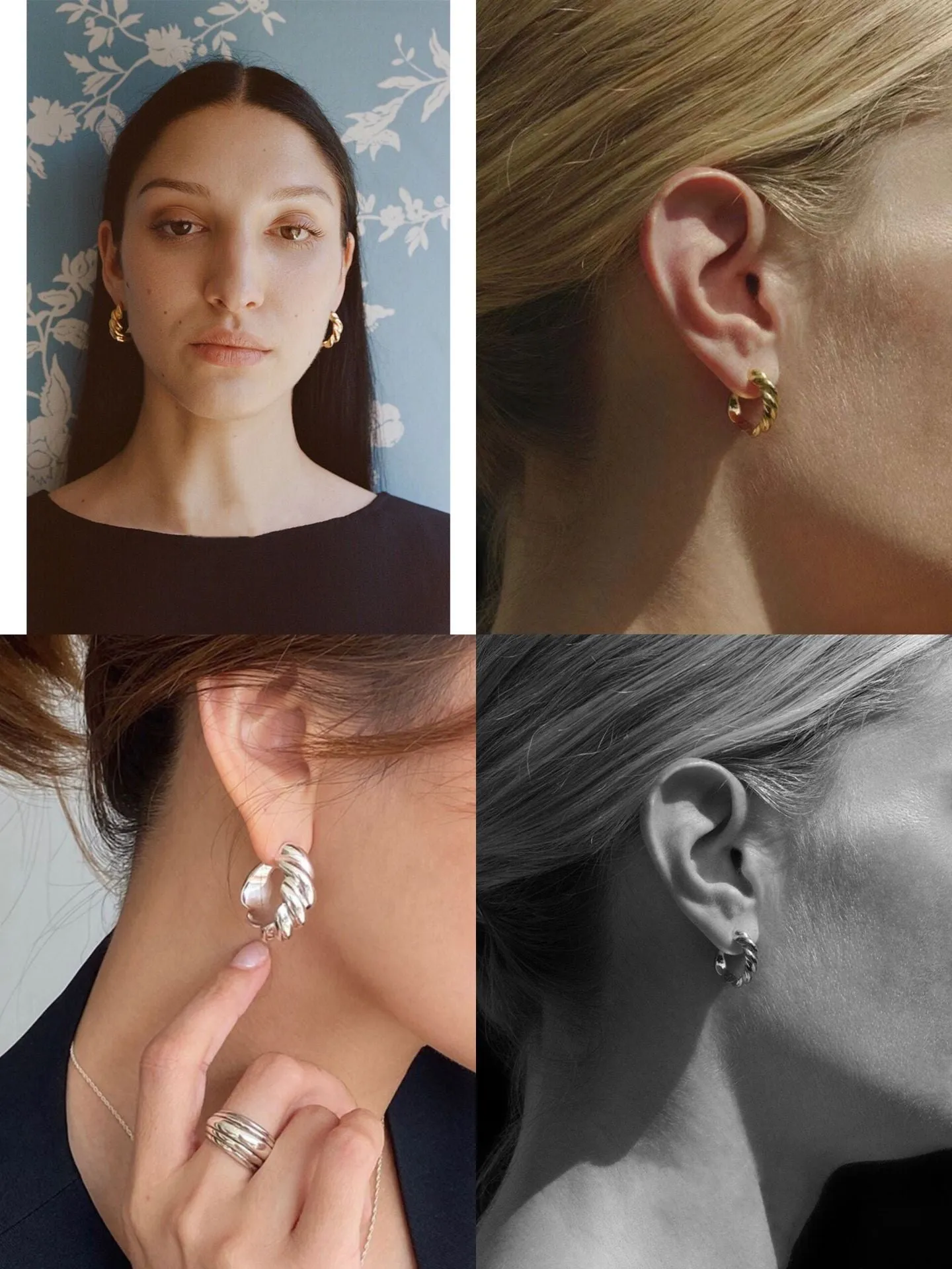 Simple Fried Dough Twists Hoop Earrings