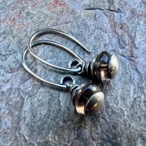 Smoky Quartz Sterling Silver Earrings - Genuine Smoky Quartz Dangles on Handmade Sterling Silver Earwires