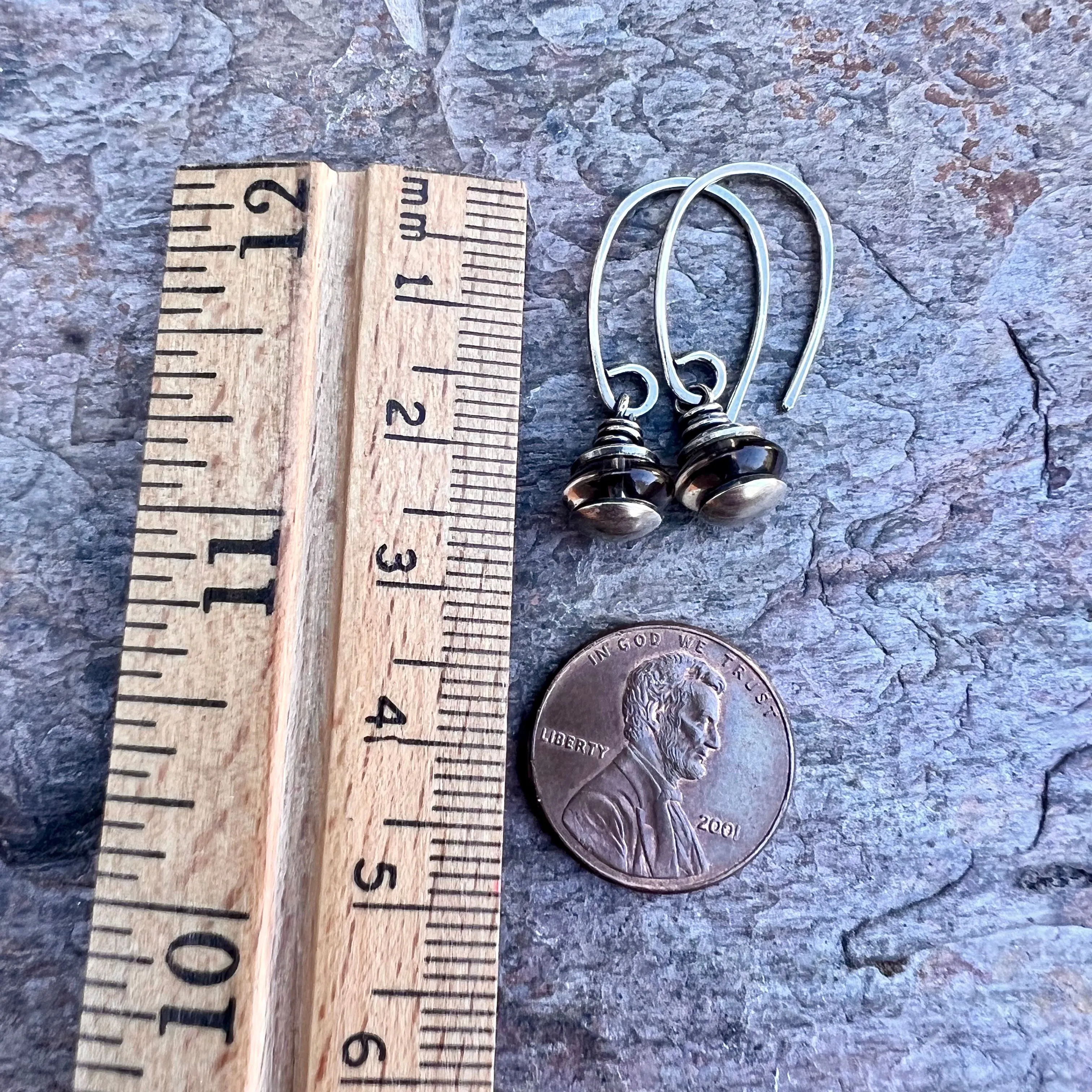 Smoky Quartz Sterling Silver Earrings - Genuine Smoky Quartz Dangles on Handmade Sterling Silver Earwires