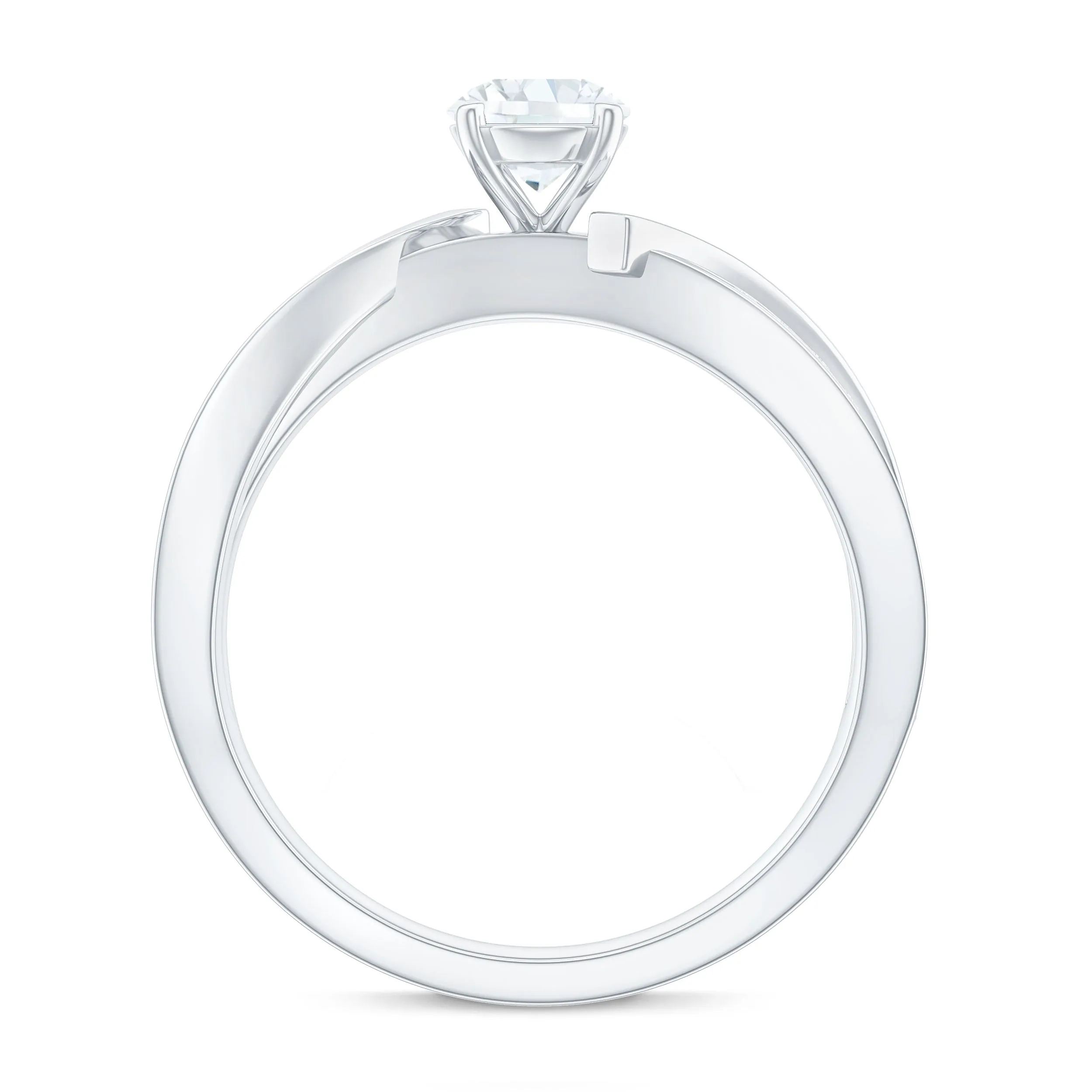 Solitaire Zircon Infinity Engagement Ring in Gold