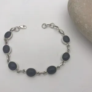 Sterling Silver Semi precious black stone bracelet