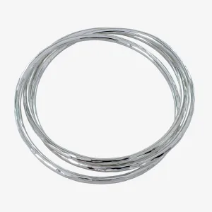 Sterling Silver Triple Hammered Bangle