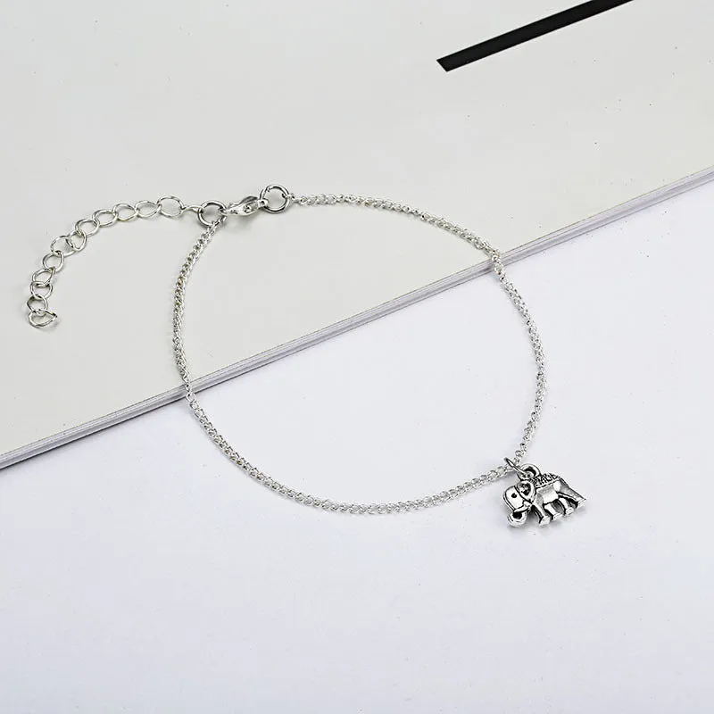 Sun Elephant Pendant Women's Anklet