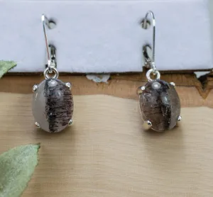 Super Seven Quartz Earrings, Natural Untreated Brazil Quartz; 8.175cts