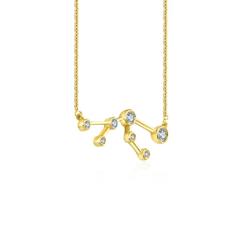 Taurus Zodiac Constellation Necklace 18k Gold & Diamond