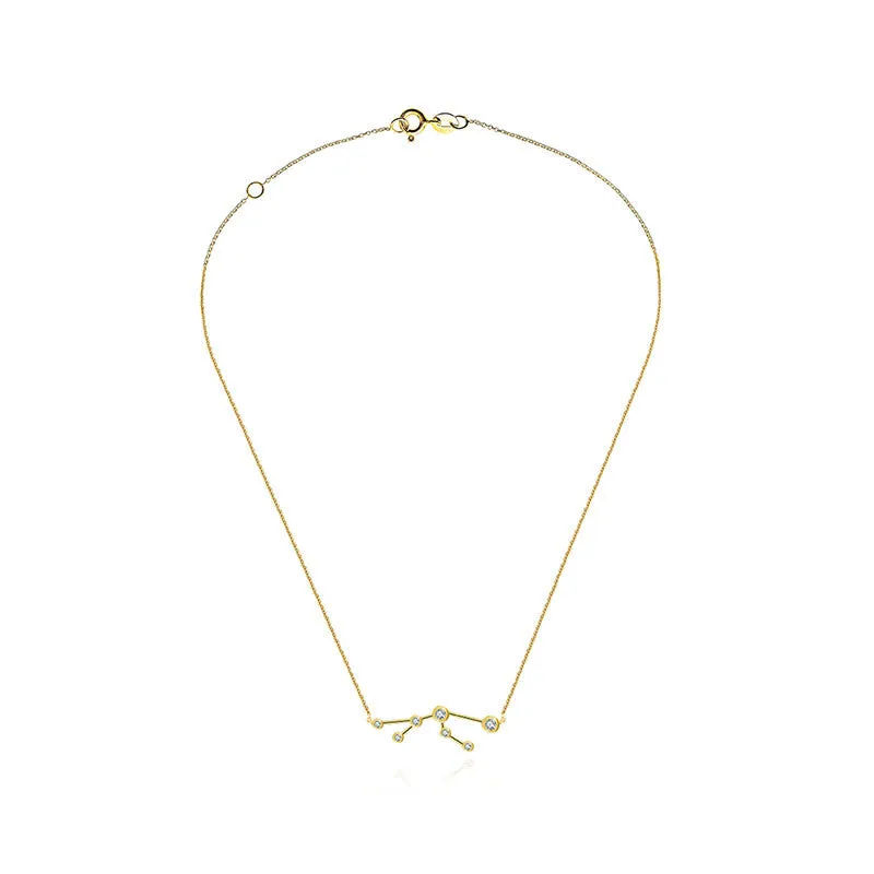 Taurus Zodiac Constellation Necklace 18k Gold & Diamond