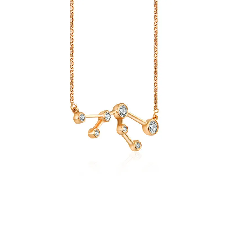 Taurus Zodiac Constellation Necklace 18k Gold & Diamond