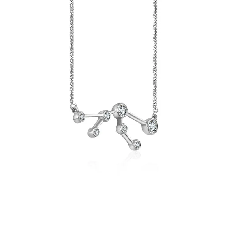 Taurus Zodiac Constellation Necklace 18k Gold & Diamond