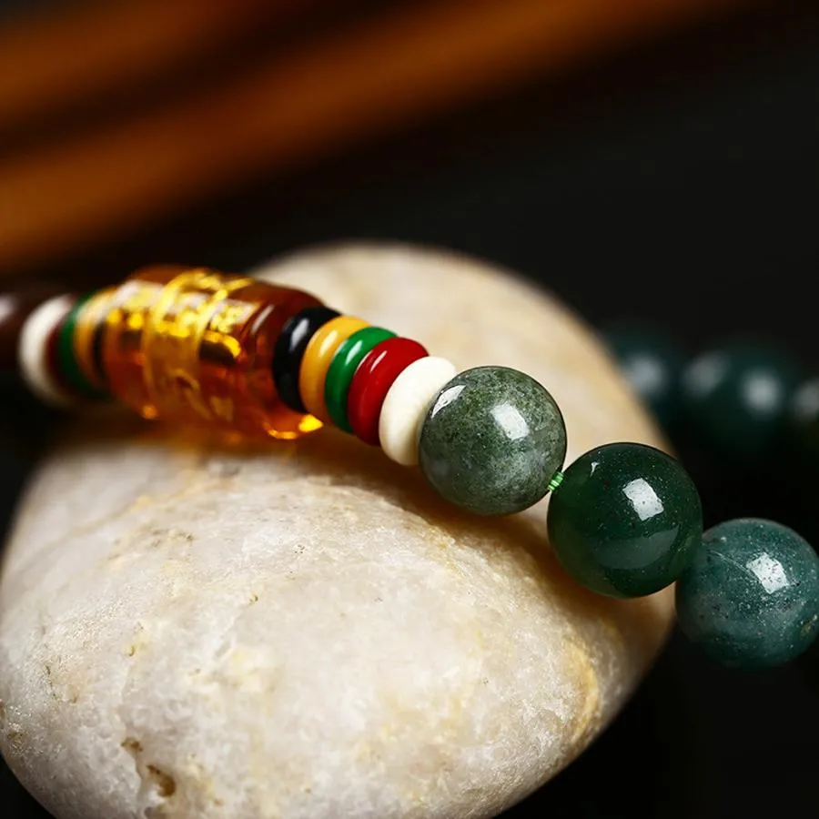 The Onyx Stone with Six Buddhist Mantra Bracelets For Men