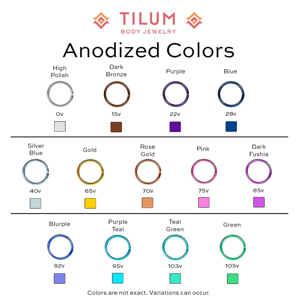 Tilum 16g Micro Symmetry Titanium Clicker Ring - Price Per 1