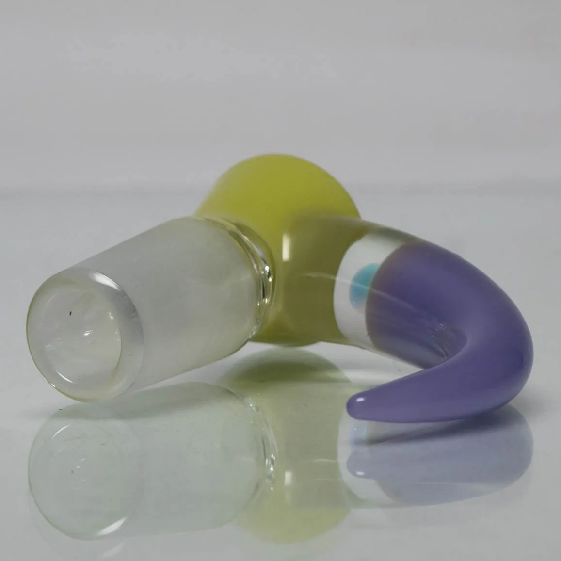 Unity Glassworks - 3 Hole Opal Horn Slide - 14mm - CFL Yoshi & Purple Satin