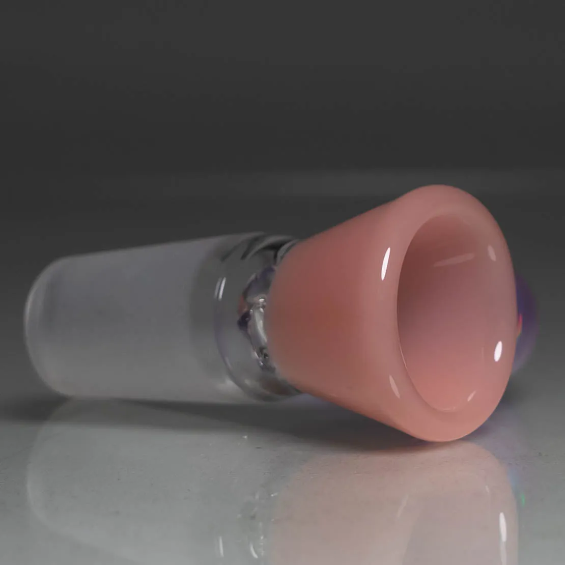 Unity Glassworks - 3 Hole Opal Horn Slide - 14mm - CFL Yoshi & Purple Satin