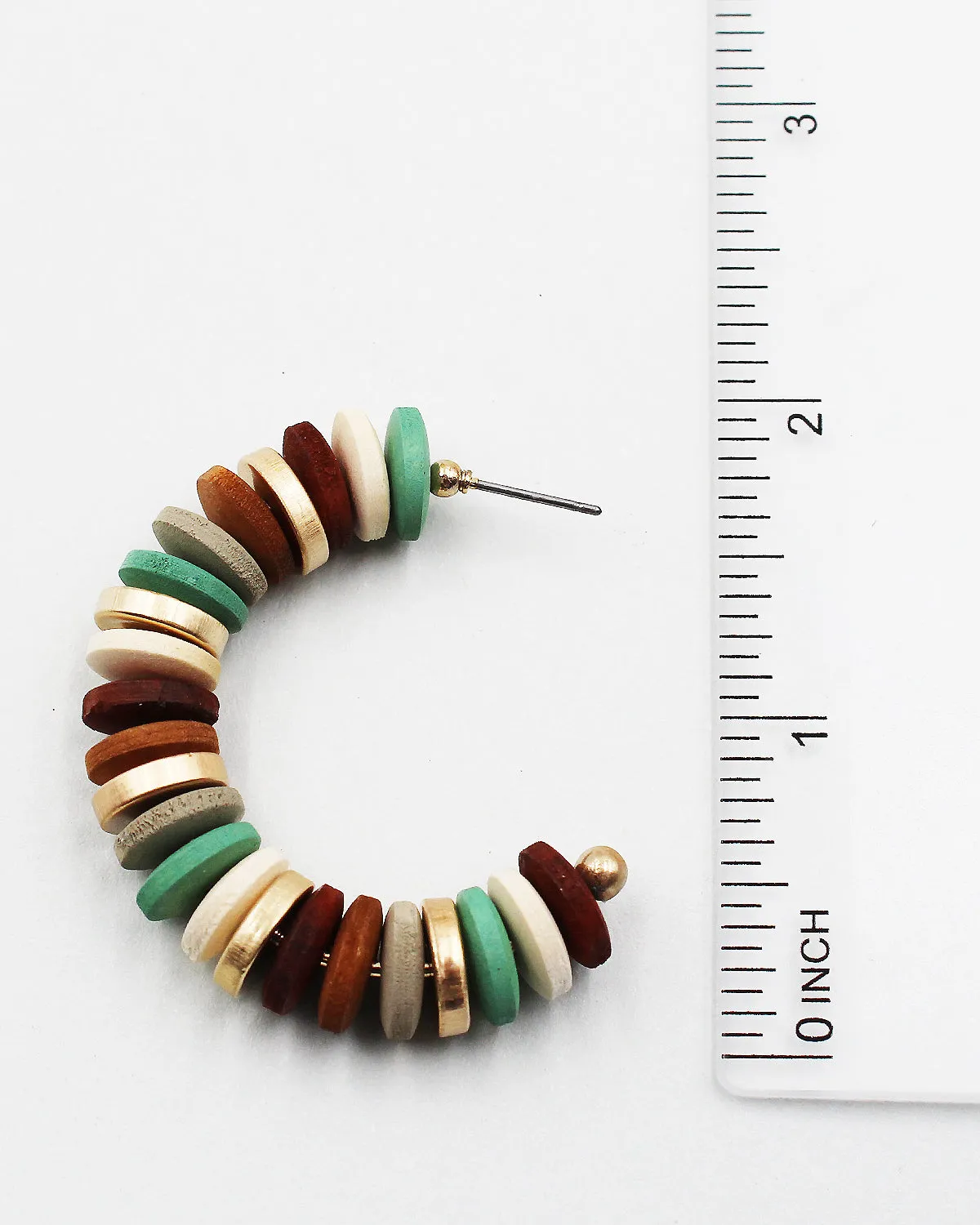 Wood Heishi Bead Earrings