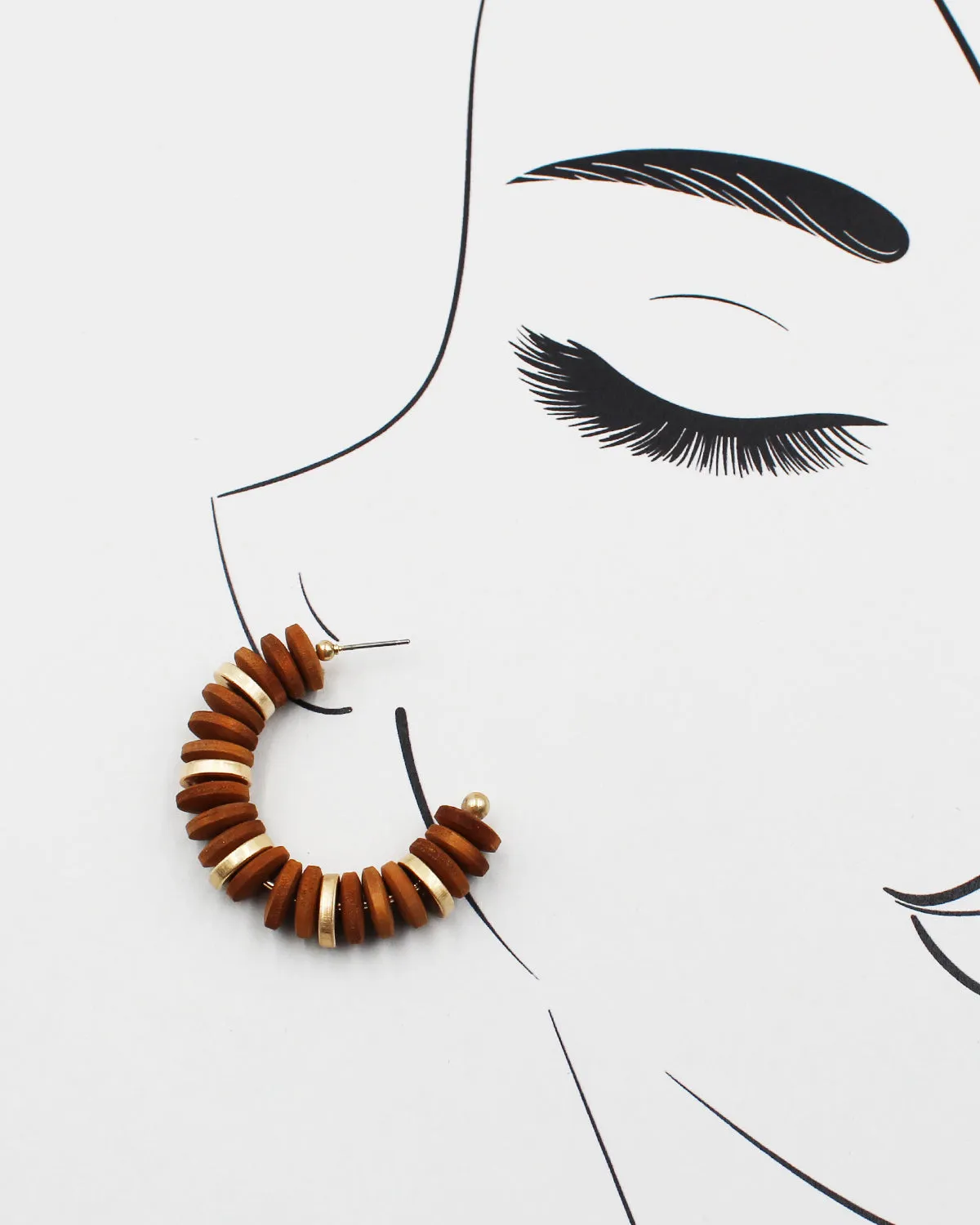 Wood Heishi Bead Earrings